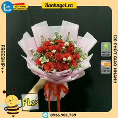 Bó hoa tươi FL23 hồng màu đỏ