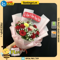 Bó hoa tươi FL24 đẹp hoa hồng nhiều màu