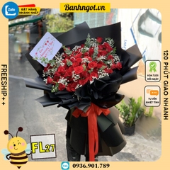 Bó hoa tươi FL27 siêu to khổng lồ hoa hồng đỏ