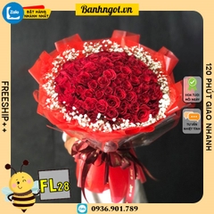 Bó hoa tươi FL28 hồng đỏ siêu to cực khủng