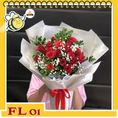 Bó hoa tươi FL01 hồng mix baby đẹp