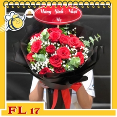 Bó hoa tươi FL17 hoa hồng đỏ to đẹp