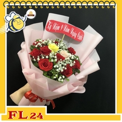 Bó hoa tươi FL24 đẹp hoa hồng nhiều màu