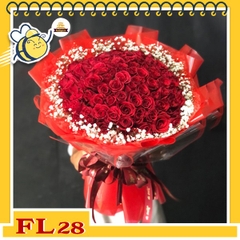 Bó hoa tươi FL28 hồng đỏ siêu to cực khủng