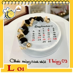 Bánh kem L01 tone màu xám sang trọng tặng cho nam