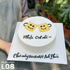 Bánh kem L08 vẽ hình 2 ly bia nhậu onl nhé tặng bạn thân thích nhậu