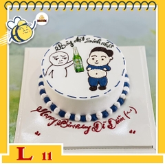 Bánh kem L11 rót bia cho đứa bạn thân bụng bia hài hước