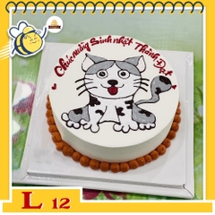 Bánh kem L12 vẽ hình con mèo đáng yêu tuổi mẹo con mều meo meo meo