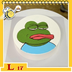 Bánh kem L17 vẽ hình meme ếch xanh khinh bỉ hài hước