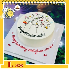 Bánh kem đẹp L28 vẽ hình đáng iu tặng bạn thân