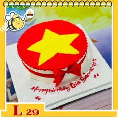 Bánh kem đẹp L29 vẽ hình cờ Việt Nam đỏ sao vàng