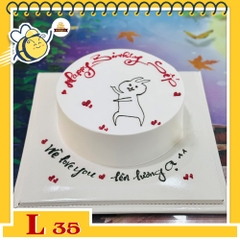 Bánh kem đẹp L35 vẽ hình dễ thương tặng bạn bè thân thiết