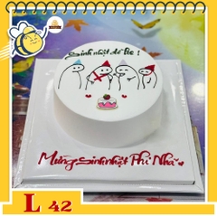 Bánh kem đẹp L42 vẽ hình phong cách hài hước tặng bạn bè đồng nghiệp