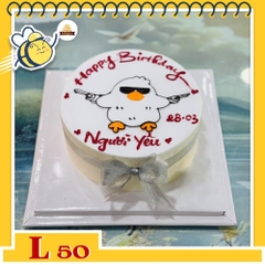 Bánh kem đẹp L50 vẽ hình con vịt dễ thương tặng người yêu