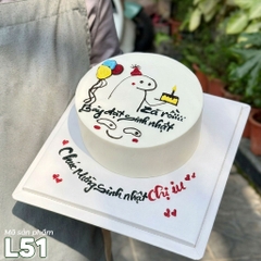 Bánh kem đẹp L51 vẽ hình dễ thương tặng bạn bè đồng nghiệp