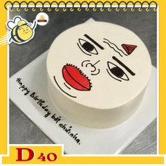 Mẫu bánh kem đẹp D40 khuôn mặt hề troll bạn bè