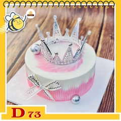 Mẫu bánh kem đẹp D73 màu hồng vương miện rực rỡ