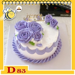 Mẫu bánh kem đẹp D83 màu tím hoa sim
