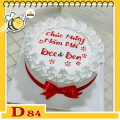 Mẫu bánh kem đẹp D84 trắng đỏ phối hợp tinh tế