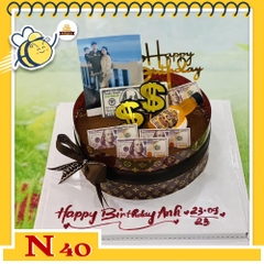 Bánh kem N40 phủ bộ cacao kèm phụ kiện sang trọng in ảnh đẹp