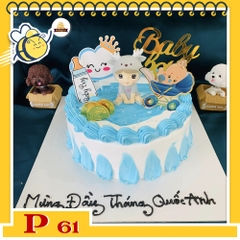 Bánh kem P61 mừng đầy tháng con trai phụ kiện em bé dễ thương