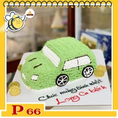 Bánh kem P66 tạo hình chiếc xe ô tô màu xanh lá cây bé trai thích mê