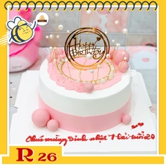 Bánh kem R26 màu trắng hồng phụ kiện siêu xinh cho nữ bánh bèo công chúa