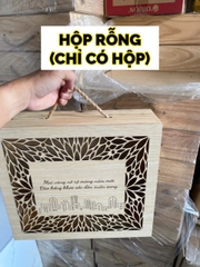 [Xả kho - Giá thanh lý] Hộp gỗ thông đựng quà tết sang trọng KT 210x355x100 mm