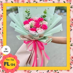 Bó hoa sáp hoa hồng vĩnh cửu FL91 mẫu 12 bông