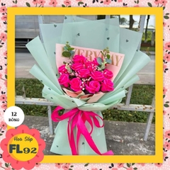 Bó hoa sáp hoa hồng vĩnh cửu FL92 mẫu 12 bông