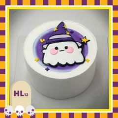 Bánh kem Halloween HL12 con ma phù thủy