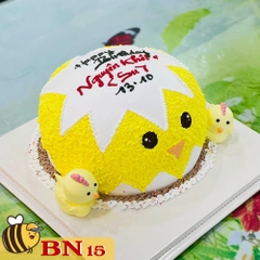 Mẫu bánh sinh nhật đẹp BN15 hình bé gà con thôi nôi cho bé yêu