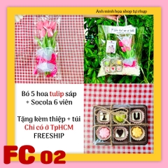 Set combo socola và hoa sáp tulip FC02 valentine