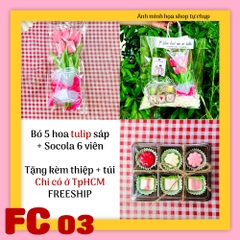 Set combo socola và hoa sáp tulip FC03 valentine