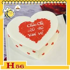 Bánh kem phụ nữ 20/10 H56 trái tim xinh ơi là xinh ngọt ngào tình cảm