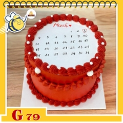 Bánh kem đốt lửa G79 màu đỏ vẽ lịch