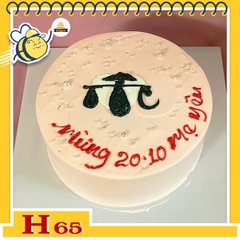 Bánh kem phụ nữ 20/10 H65 vẽ hình mẹ thư pháp ý nghĩa tặng mẹ