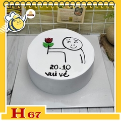 Bánh kem phụ nữ 20/10 H67 bày đặt 20 tháng 10 tặng cái hoa hài hước
