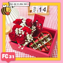 Set socola và hoa tươi FC31 valentine trái tim