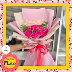 Bó hoa sáp hoa hồng vĩnh cửu FL89 mẫu 10 bông