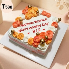 Bánh kem 8/3 T538 sắc cam nhiệt huyết tri ân tập thể nhân viên nữ