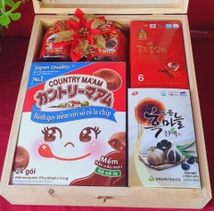 T95: Sâm chén, Tỏi đen Hàn Quốc, Bánh Nhật Bản MA’AM, Mix 2 hũ trái cây-Hạt dinh dưỡng