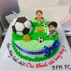 [SP0068] Thỏa sức đam mê bánh kem bé trai hình sân banh trái bóng thôi nôi đầy tháng sinh nhật