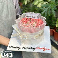 Bánh kem U43 bánh sinh nhật mini hoa tulip bó siêu xinh cho nữ