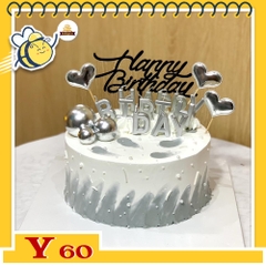 Bánh kem Y60 bánh sinh nhật hiện đại màu xám cho nam