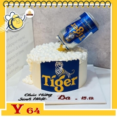 Bánh kem Y64 độc lạ lon bia tiger rót ngược xuống bánh kem đầy bọt bia
