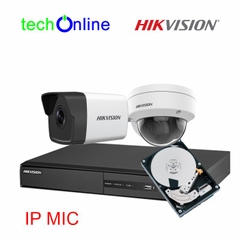 Bộ 02 camera IP Hikvision 2.0MP ghi âm