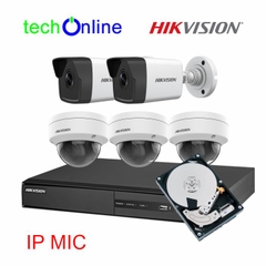 Bộ 05 camera IP Hikvision 2.0MP ghi âm