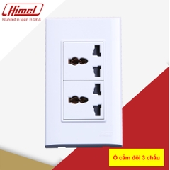 Ổ cắm đôi 3 chấu 2x36mm  HWDC5P3+2xHWDC5MF Himel