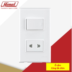 Bộ 2 cái công tắc+ổ cắm đơn  HWDC5P2+HWDC52PS+HWDC53S2 Himel